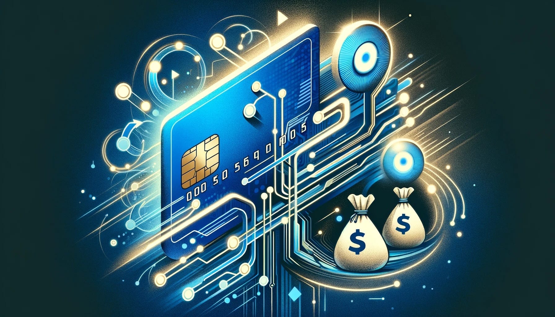 Digital Illustration depicting a credit card and data for sale